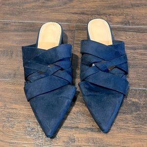 Navy Blue Mules